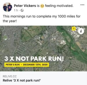 Peter Vickers 1,000 miles